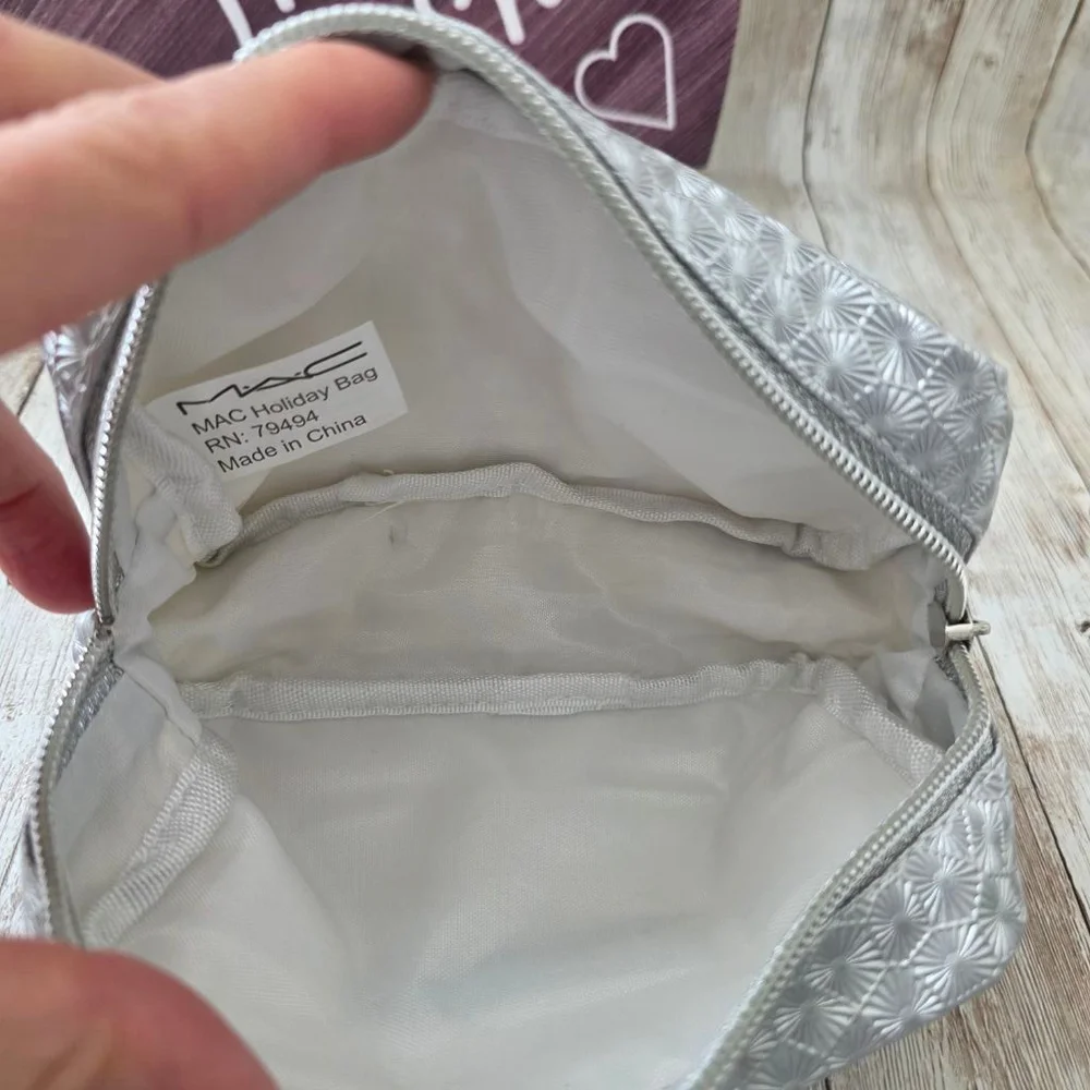 Women's MAC Silver Cosmetic Bag Small